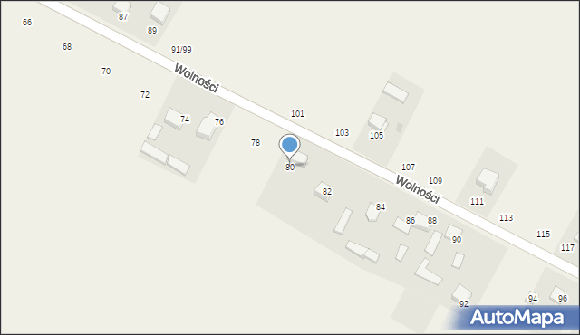 Borowno, Wolności, 80, mapa Borowno