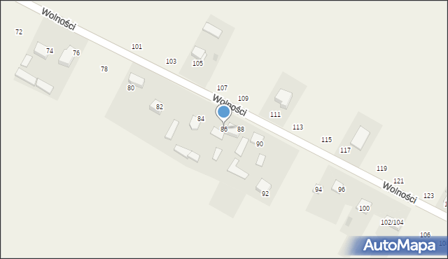 Borowno, Wolności, 86, mapa Borowno