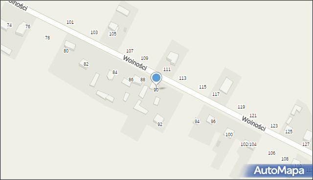 Borowno, Wolności, 90, mapa Borowno