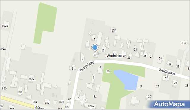 Borzęcin Duży, Wodnisko, 11, mapa Borzęcin Duży
