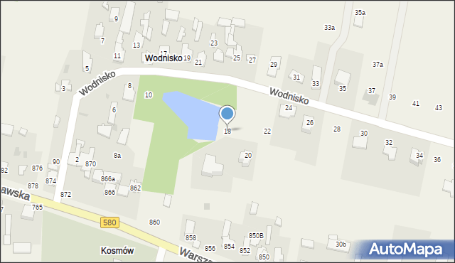 Borzęcin Duży, Wodnisko, 18, mapa Borzęcin Duży