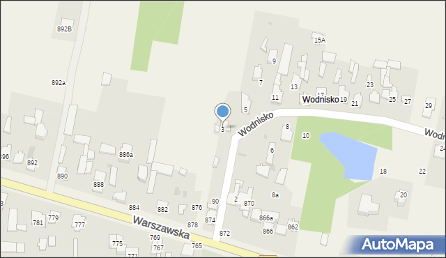 Borzęcin Duży, Wodnisko, 3, mapa Borzęcin Duży