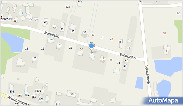 Borzęcin Duży, Wodnisko, 32, mapa Borzęcin Duży