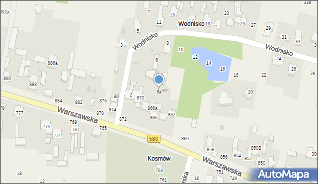 Borzęcin Duży, Wodnisko, 8a, mapa Borzęcin Duży