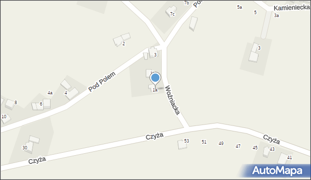 Bronów, Woźniacka, 1a, mapa Bronów