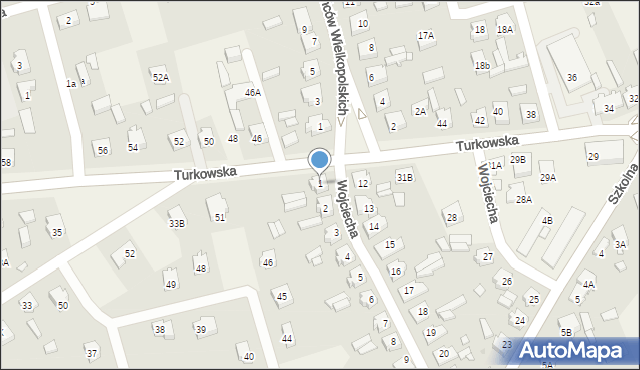 Brudzew, Wojciecha, 1, mapa Brudzew