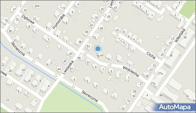 Brzeg, Wojciecha, 8, mapa Brzeg