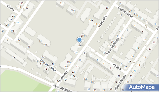 Brzeg, Wolności, 17, mapa Brzeg