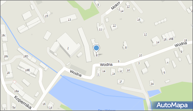 Brzesko, Wodna, 4, mapa Brzesko