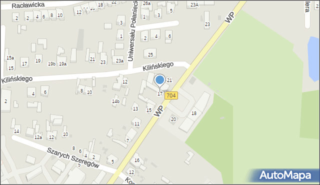 Brzeziny, Wojska Polskiego, 17, mapa Brzeziny