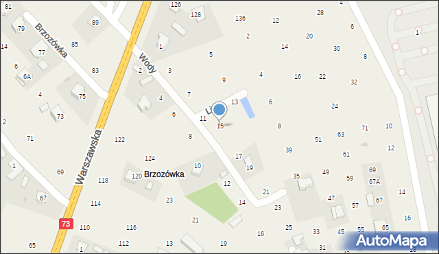 Brzozówka, Wody Stanisława, ks., 15, mapa Brzozówka