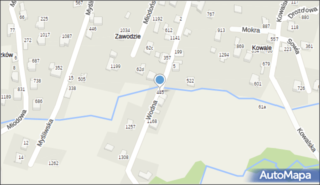 Buczkowice, Wodna, 445, mapa Buczkowice