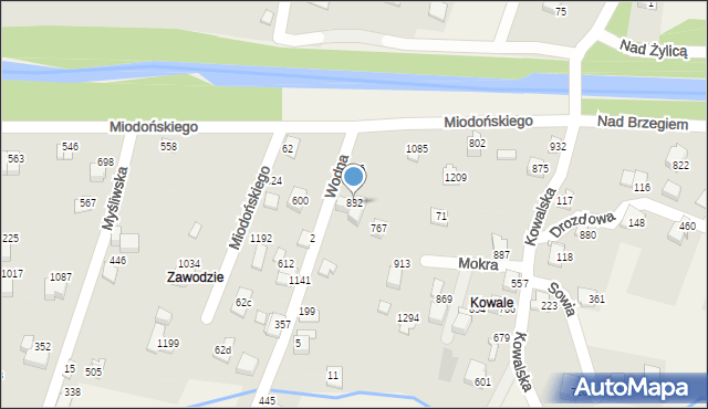 Buczkowice, Wodna, 832, mapa Buczkowice