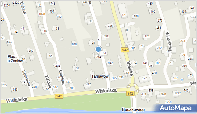 Buczkowice, Wójtowa, 214, mapa Buczkowice