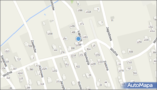 Buczkowice, Woźna, 1136, mapa Buczkowice