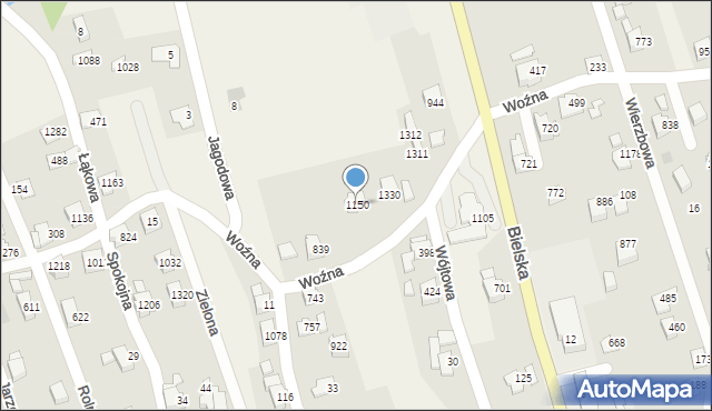Buczkowice, Woźna, 1150, mapa Buczkowice