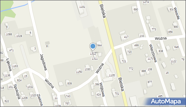 Buczkowice, Woźna, 1312, mapa Buczkowice