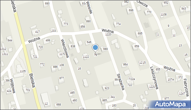 Buczkowice, Woźna, 79, mapa Buczkowice
