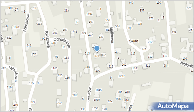 Buczkowice, Woźna, 878, mapa Buczkowice