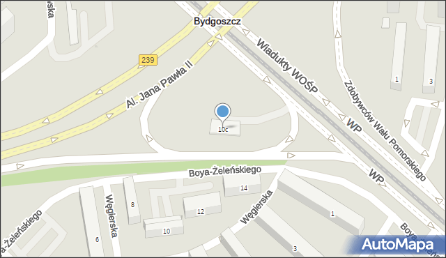 Bydgoszcz, Wojska Polskiego, 10c, mapa Bydgoszczy