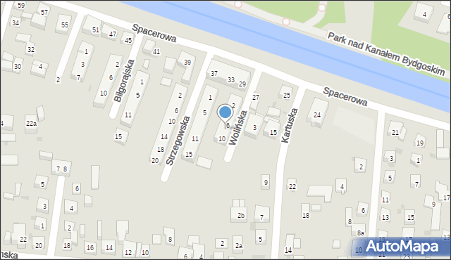 Bydgoszcz, Wolińska, 8, mapa Bydgoszczy