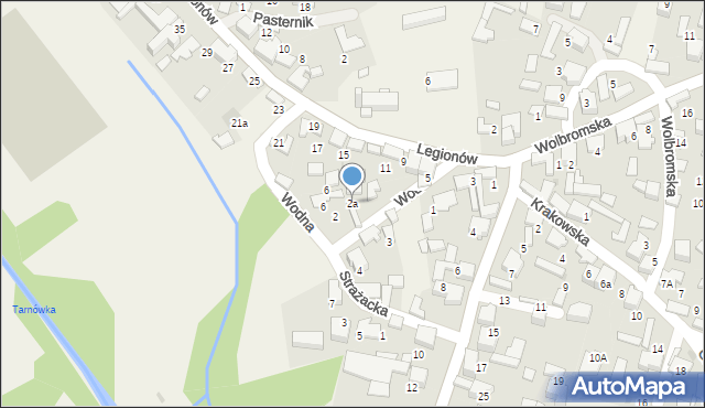 Bydlin, Wodna, 2a, mapa Bydlin