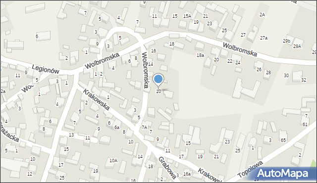 Bydlin, Wolbromska, 10, mapa Bydlin