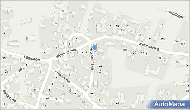 Bydlin, Wolbromska, 14, mapa Bydlin