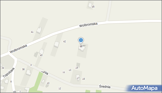 Bydlin, Wolbromska, 48, mapa Bydlin