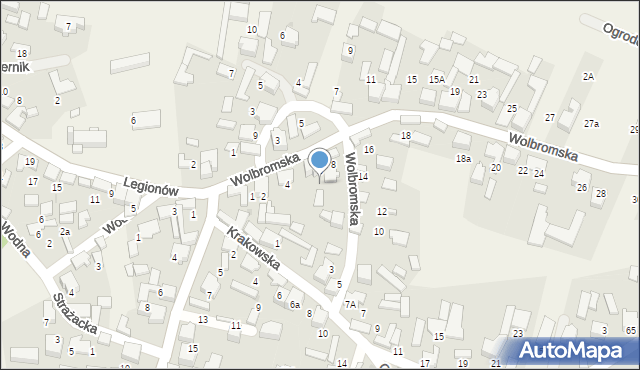 Bydlin, Wolbromska, 8a, mapa Bydlin