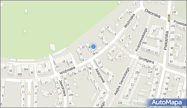 Bytom, Woźniaka Piotra, 16, mapa Bytomia