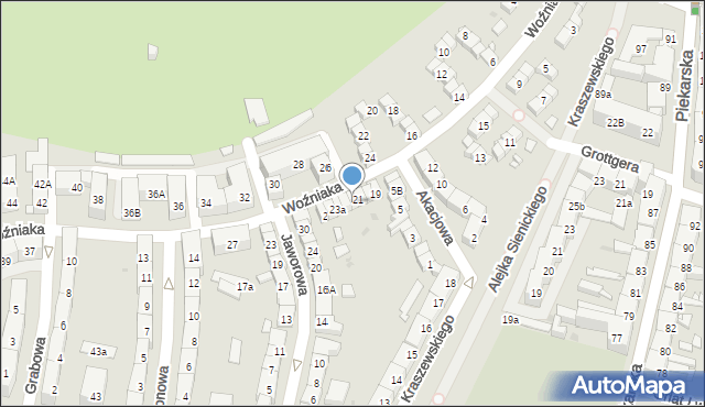 Bytom, Woźniaka Piotra, 21a, mapa Bytomia