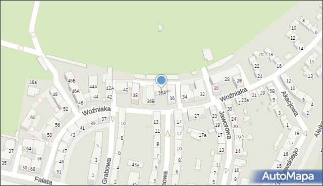Bytom, Woźniaka Piotra, 36A, mapa Bytomia