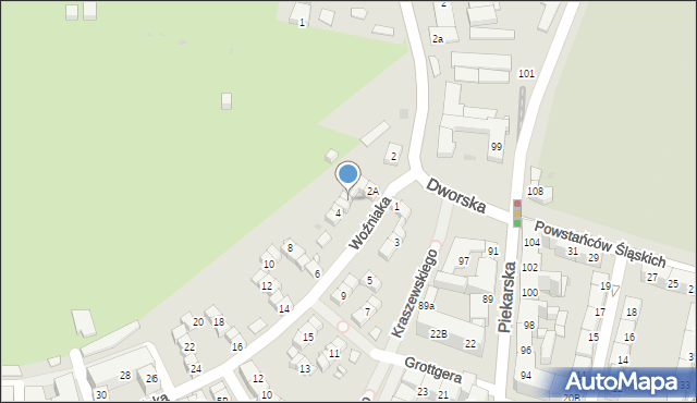 Bytom, Woźniaka Piotra, 4C, mapa Bytomia