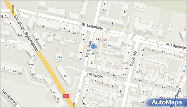 Bytom, Woźniaka Piotra, 65, mapa Bytomia