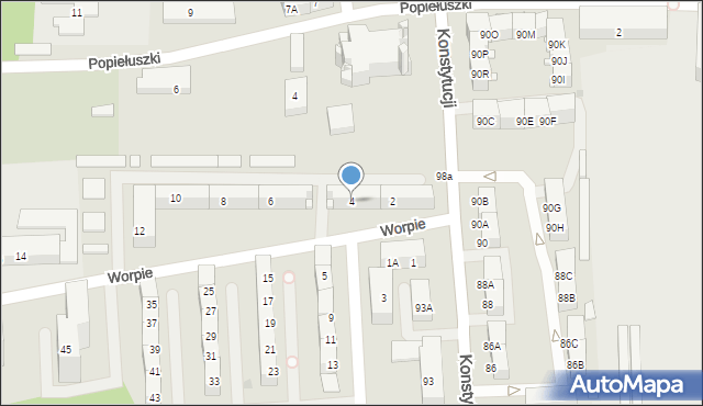 Bytom, Worpie, 4, mapa Bytomia