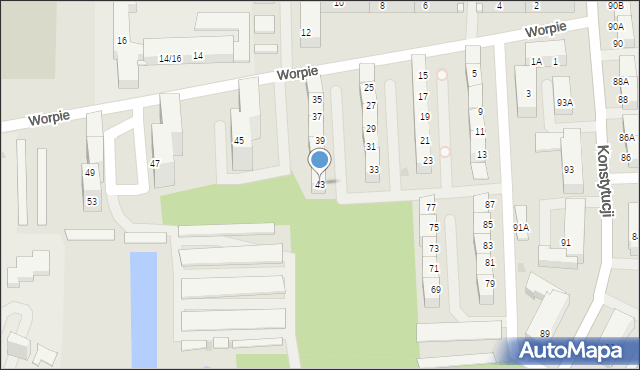 Bytom, Worpie, 43, mapa Bytomia