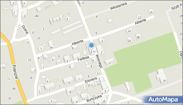 Bytom, Wolnego Antoniego, 1, mapa Bytomia