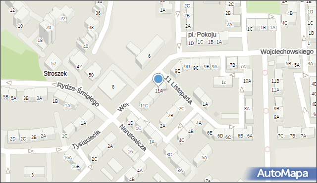 Bytom, Wojciechowskiego Stanisława, 11A, mapa Bytomia