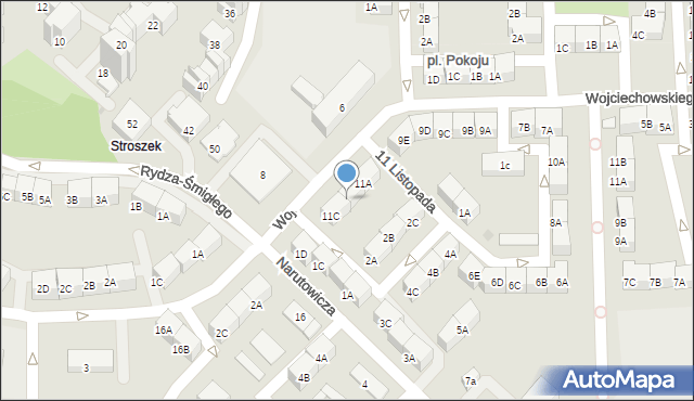 Bytom, Wojciechowskiego Stanisława, 11B, mapa Bytomia