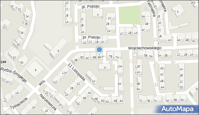 Bytom, Wojciechowskiego Stanisława, 9A, mapa Bytomia