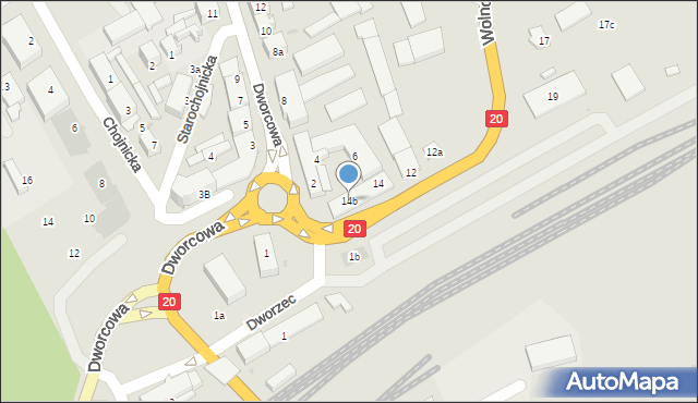 Bytów, Wolności, 14b, mapa Bytów