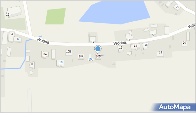 Charzyno, Wodna, 10D, mapa Charzyno