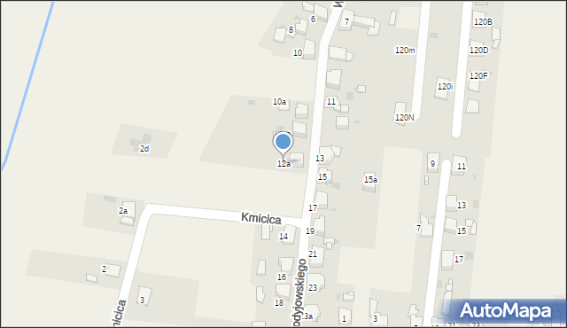 Chełm Śląski, Wołodyjowskiego Michała, 12a, mapa Chełm Śląski