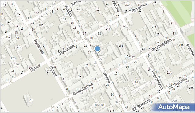 Chełmno, Wodna, 23, mapa Chełmno