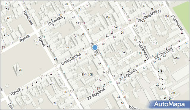 Chełmno, Wodna, 28, mapa Chełmno