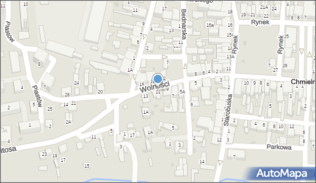 Chmielnik, Wolności, 11, mapa Chmielnik