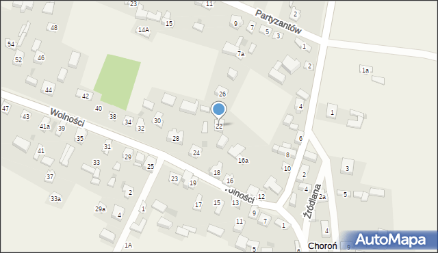 Choroń, Wolności, 22, mapa Choroń