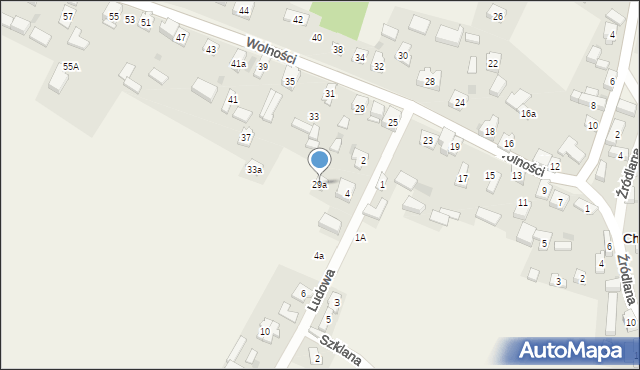 Choroń, Wolności, 29a, mapa Choroń