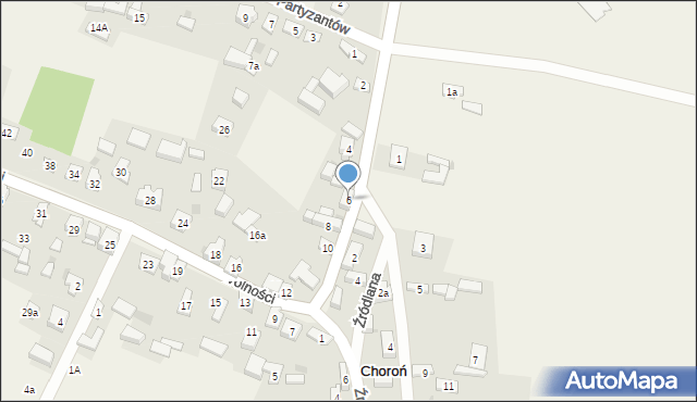 Choroń, Wolności, 6, mapa Choroń